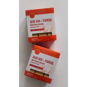 2 Pack Provence Essentials Kojic Acid Turmeric Soap Papaya Enzymes 6 Bars